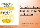 Setembro Amarelo, Mês de Prevenção ao Suicídio. (Parte 2)